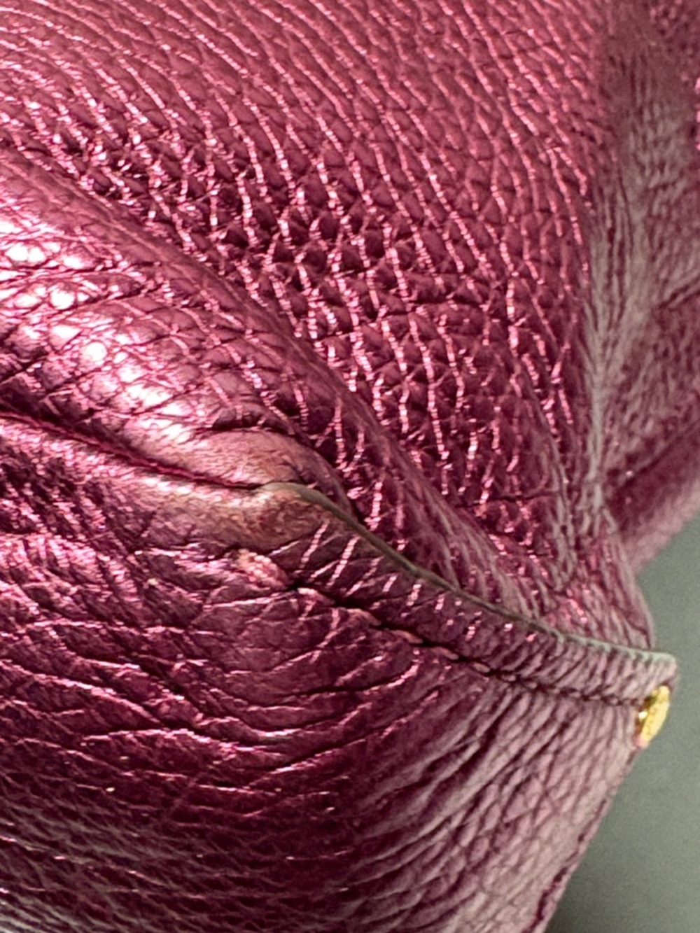 COACH Metallic Berry Magenta Pebble Leather Elle Hobo Shoulder Bag #F87691 - Picture 5 of 13